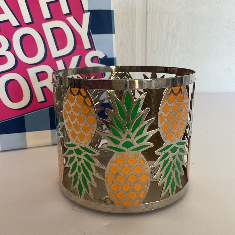 Bath & Body Works Metal Pineapple Three Wick Candle Holder